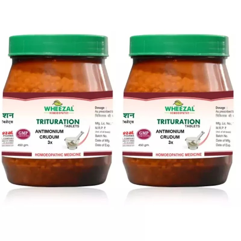 Wheezal Antimonium Crudum 3X (450g, Pack of 2)