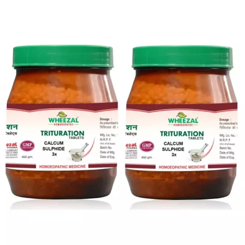 Wheezal Calcium Sulphide 3X (450g, Pack of 2)