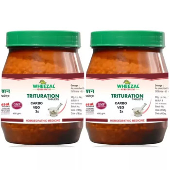 Wheezal Carbo Veg 3X (450g, Pack of 2)