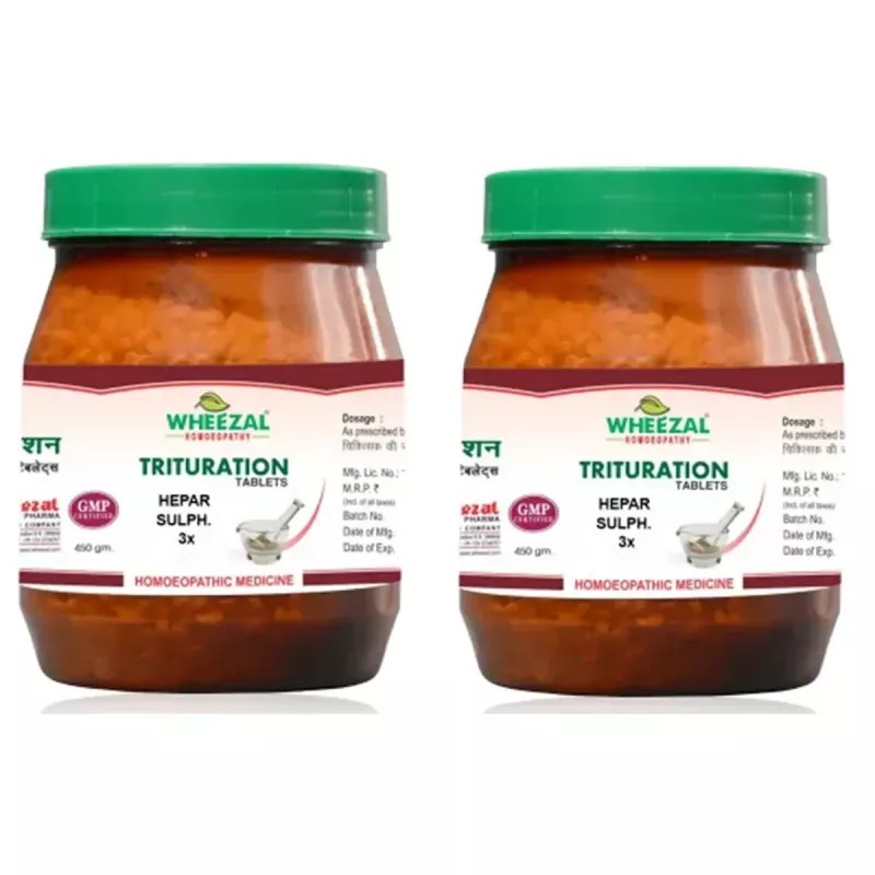 Wheezal Hepar Sulph 3X (450g, Pack of 2)