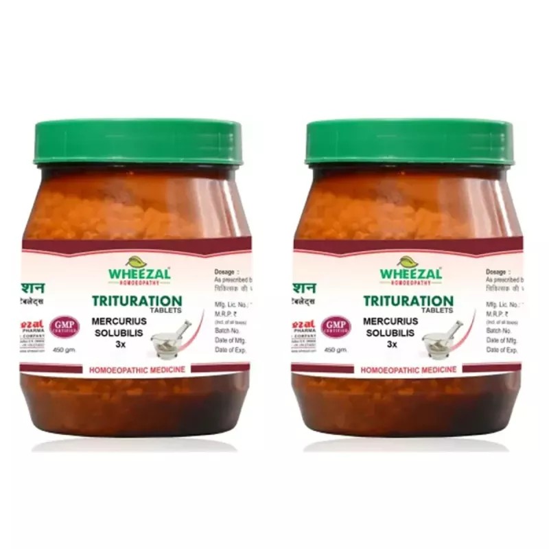 Wheezal Mercurius Solubilis 3X (450g, Pack of 2)