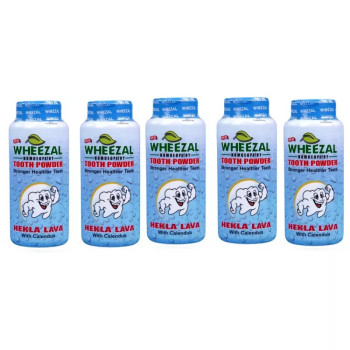 Wheezal Hekla Lava Tooth Powder (100g, Pack of 5)