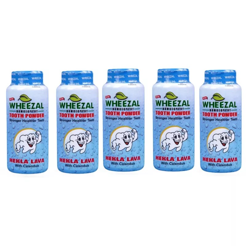 Wheezal Hekla Lava Tooth Powder (100g, Pack of 5)