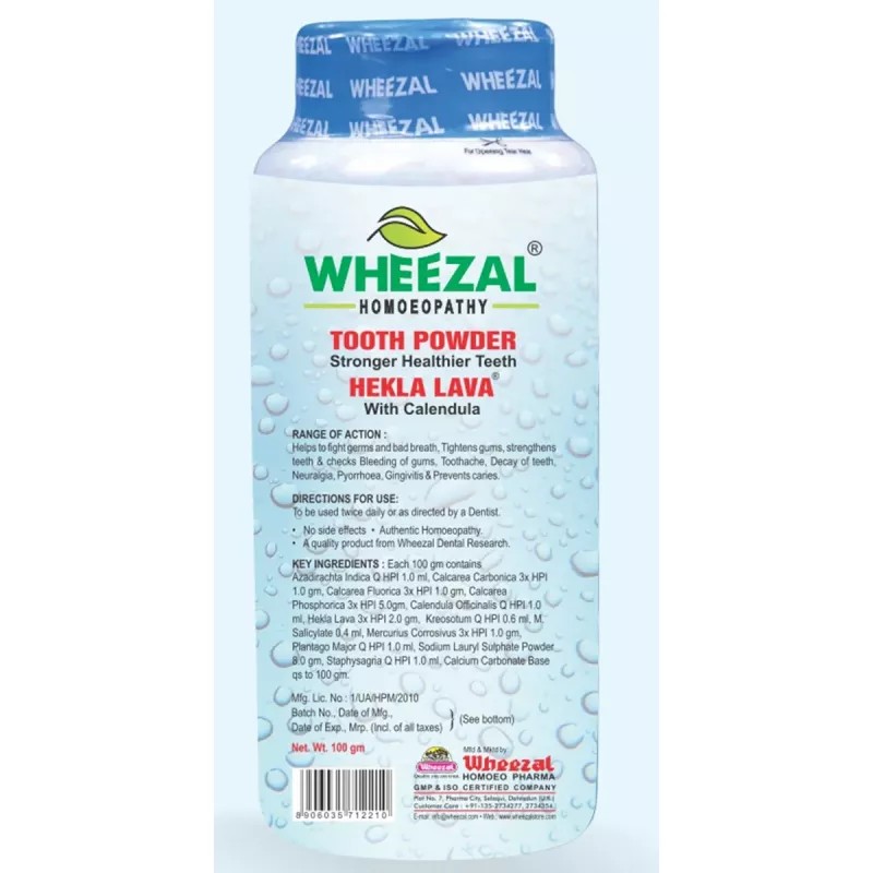 Wheezal Hekla Lava Tooth Powder (100g, Pack of 5)