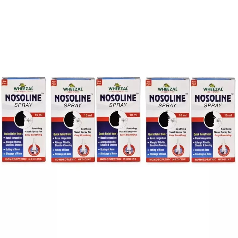 Wheezal Nosolin Spray (10ml, Pack of 5)