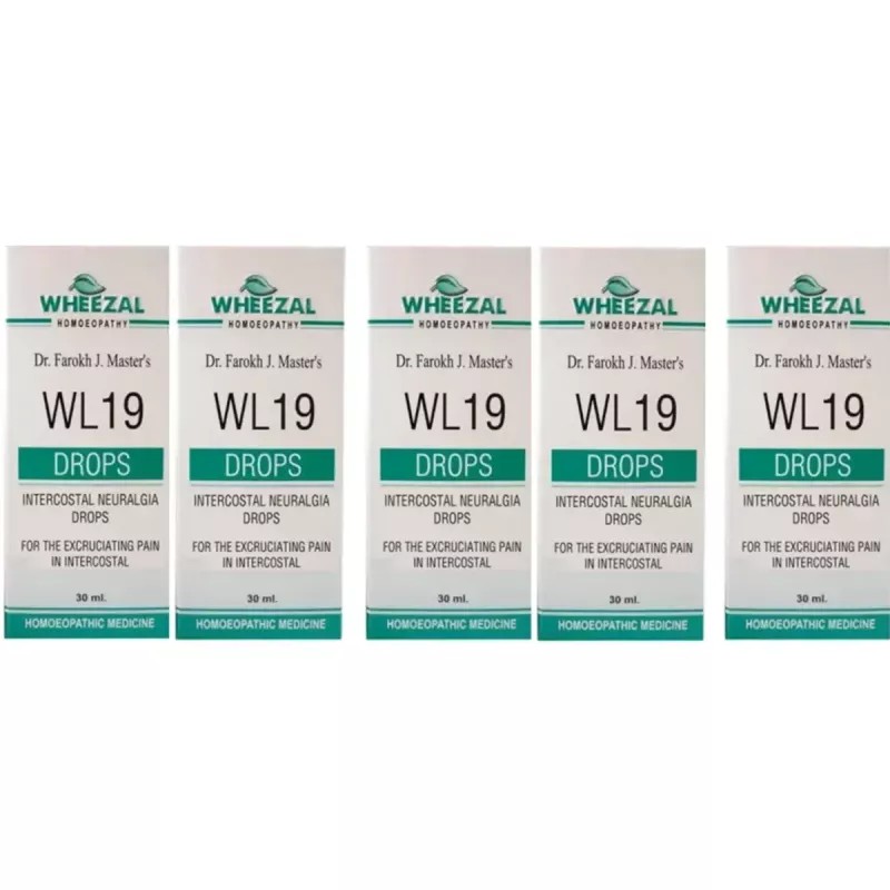 Wheezal WL-19 Intercostal Neuralgia Drops (30ml, Pack of 5)