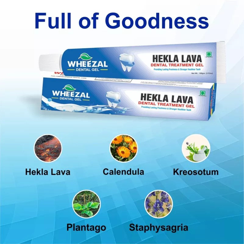 Wheezal Hekla Lava Dental Gel (100g, Pack of 5)