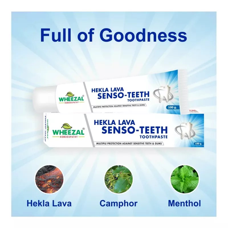 Wheezal Hekla Lava Senso Teeth Toothpaste (100g, Pack of 5)