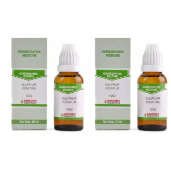 Bakson Sulphur Iodatum 1M (1000 CH) (30ml, Pack of 2)