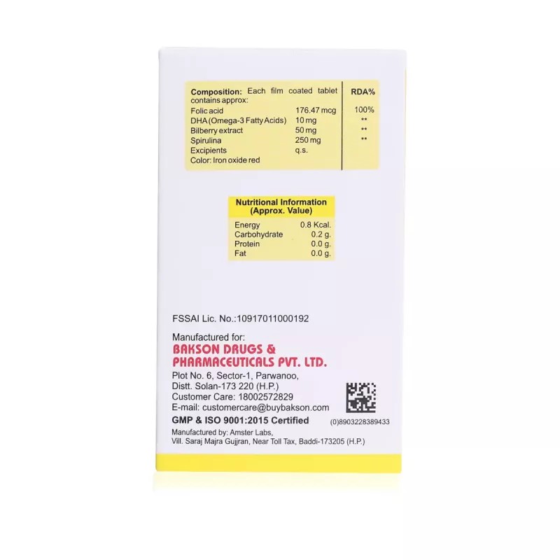 Bakson Folic Plus Tablet (30tab, Pack of 2)