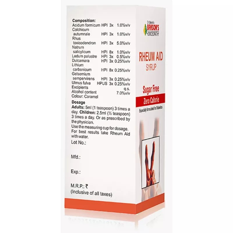 Bakson Rheum Aid (Sugar Free) Syrup (115ml)