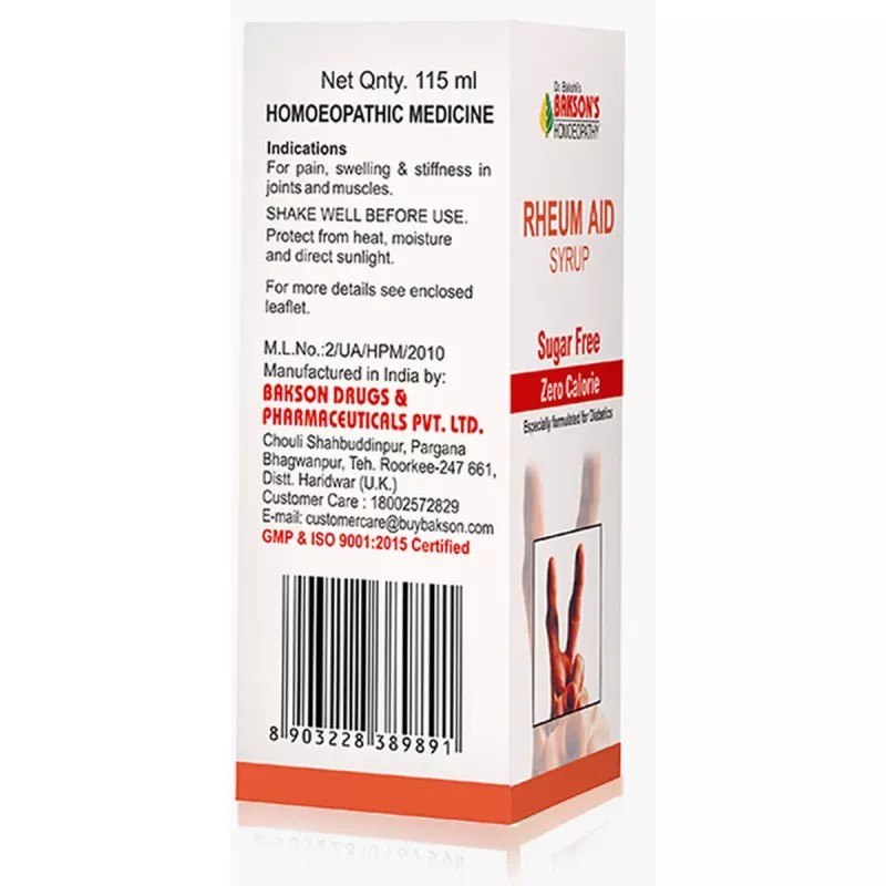 Bakson Rheum Aid (Sugar Free) Syrup (115ml)