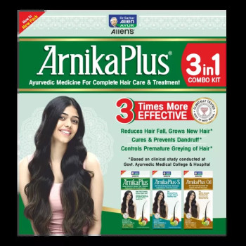 Allen Labs Arnika Plus Combo (Arnikaplus Oil + Arnikaplus-Shampoo + Arnikaplus Hair Root Vitalizer) (Each 100ml) (1Pack)