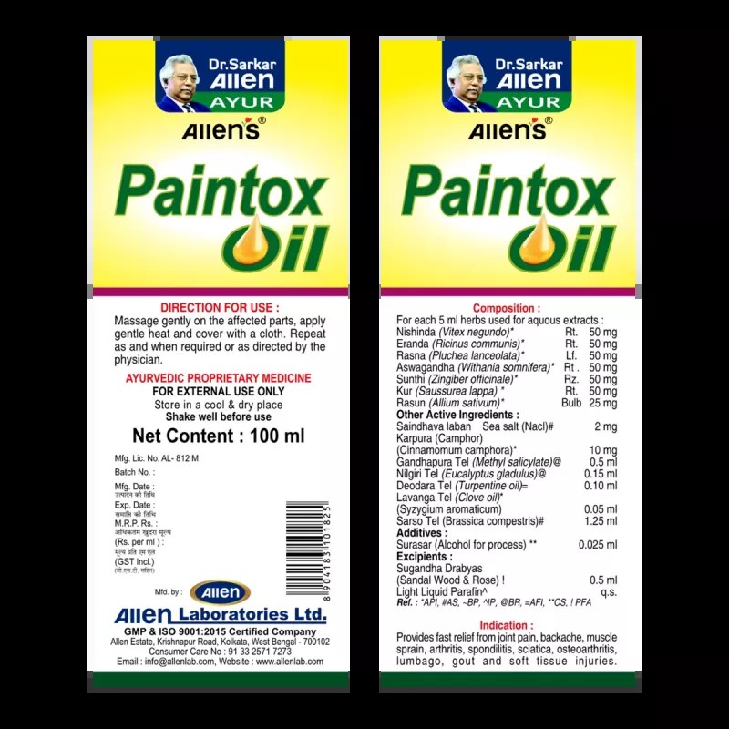 Allen Labs Paintox Oil (100ml, Pack of 2)