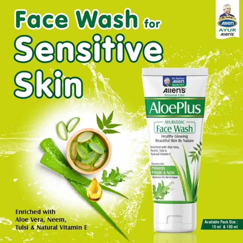Allen Labs Aloe Plus Face Wash (100ml, Pack of 2)