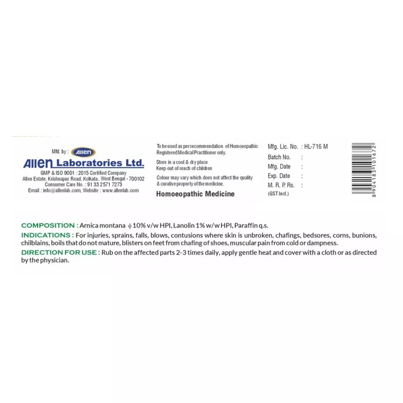 Allen Labs Arnica Ointment (25g, Pack of 2)