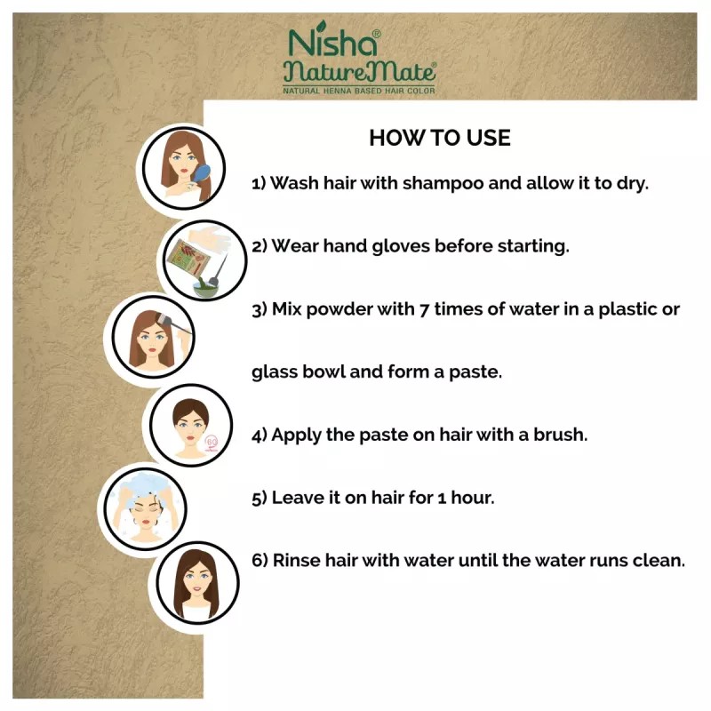 Nisha Nature Mate Henna Based Hair Color Dark Brown Powder (45g, Pack of 5)