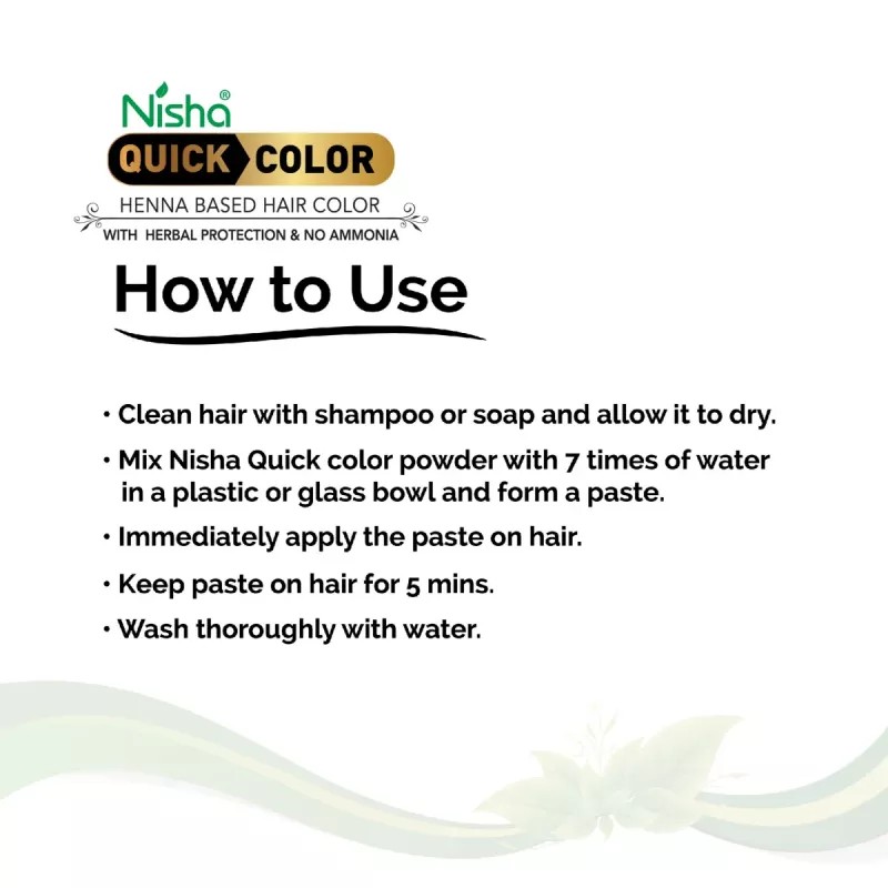 Nisha 5 Minutes Quick Color Henna Based Hair Color Natural Black (60g, Pack of 3)