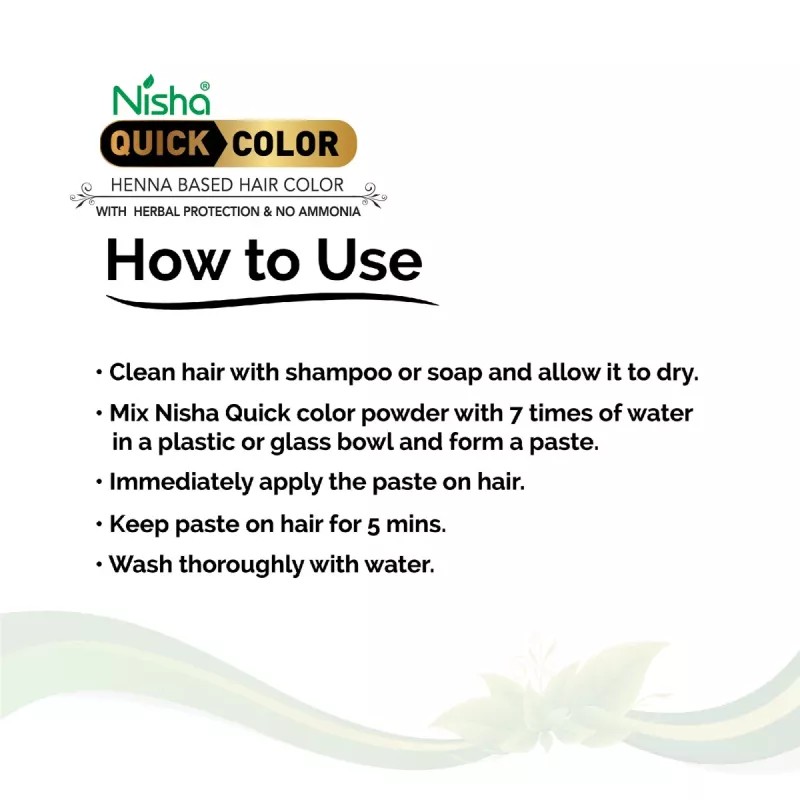 Nisha 5 Minutes Quick Color Henna Based Hair Color Natural Black (10g, Pack of 10)
