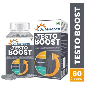 Dr Morepen Shilajit Capsules And Testosterone Booster Tablets (60 Cap + 60 Tab) (1Pack)
