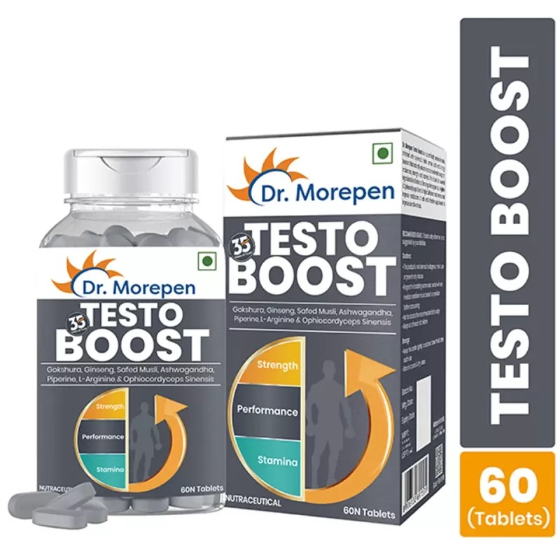 Dr Morepen Shilajit Capsules And Testosterone Booster Tablets (60 Cap + 60 Tab) (1Pack)