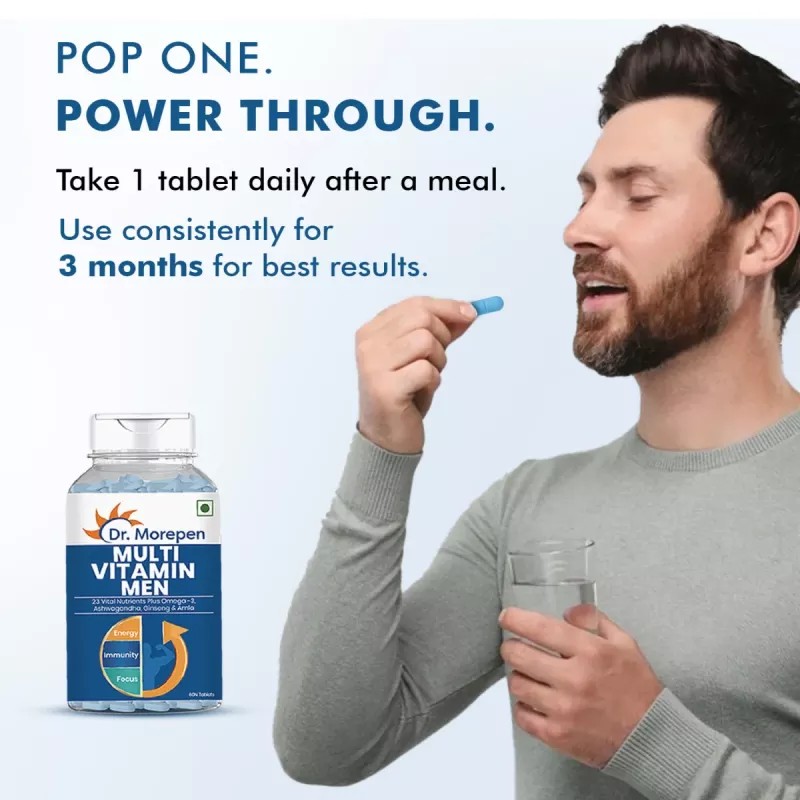 Dr Morepen Multivitamin Men And Testo Boost Tablets For Men (Each 60 Tab) (1Pack)