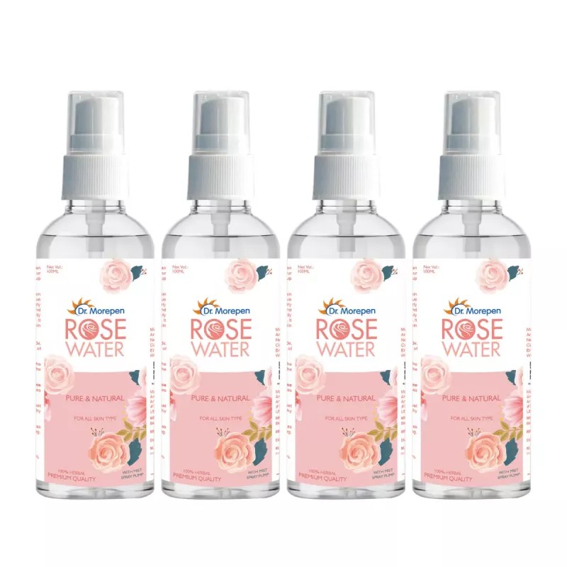 Dr Morepen Pure & Natural Rose Water Spray (100ml, Pack of 4)