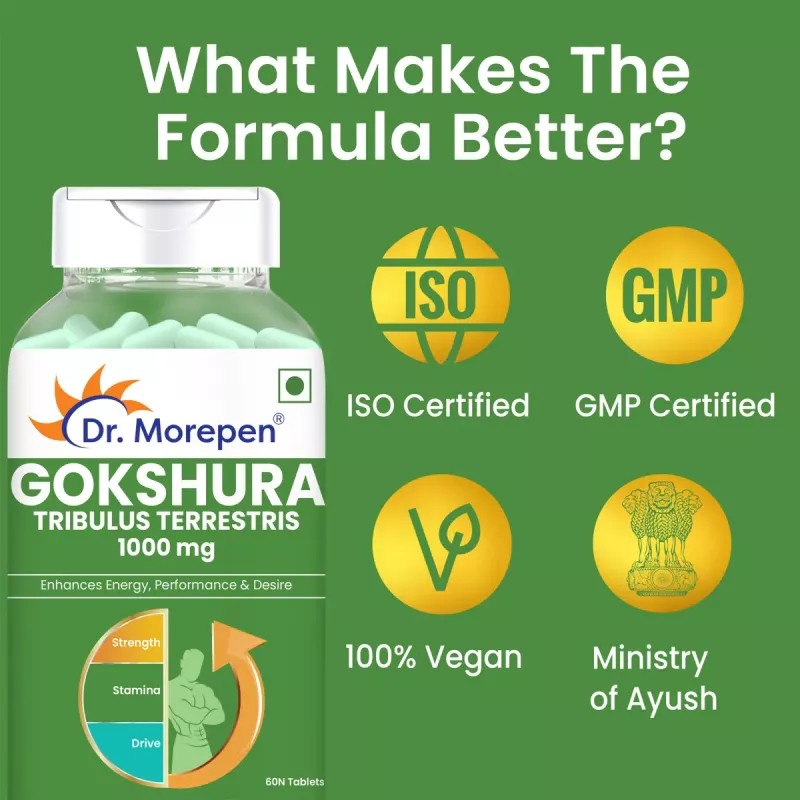 Dr Morepen Gokshura 1000Mg Tablets (60tab, Pack of 2)