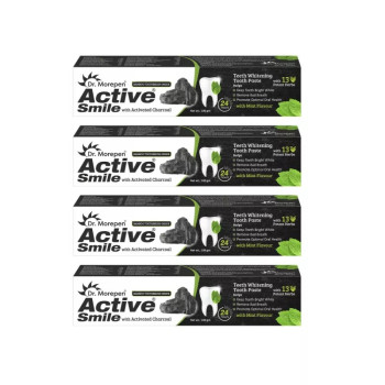 Dr Morepen Active Smile Charcoal Toothpaste (100g, Pack of 4)