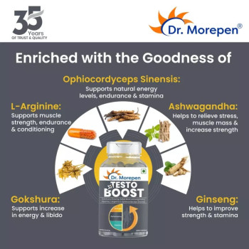 Dr Morepen Testo Boost Tablets For Men (60tab, Pack of 2)