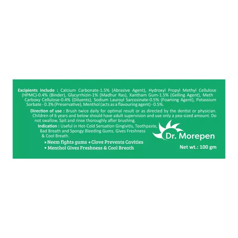 Dr Morepen Active Smile Herbal Toothpaste (100g, Pack of 2)