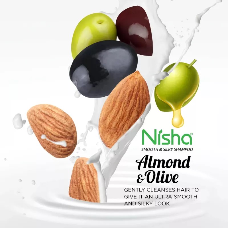 Nisha Almond & Olive Actives Shampoo (180ml, Pack of 2)
