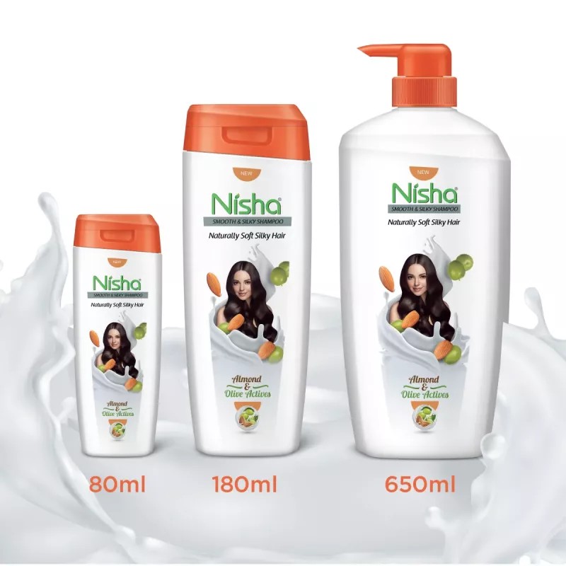 Nisha Almond & Olive Actives Shampoo (180ml, Pack of 2)