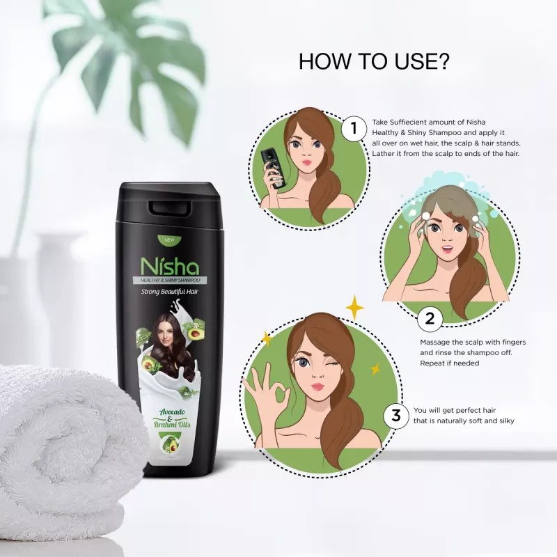 Nisha Avocado & Brahmi Oils Shampoo (180ml, Pack of 2)