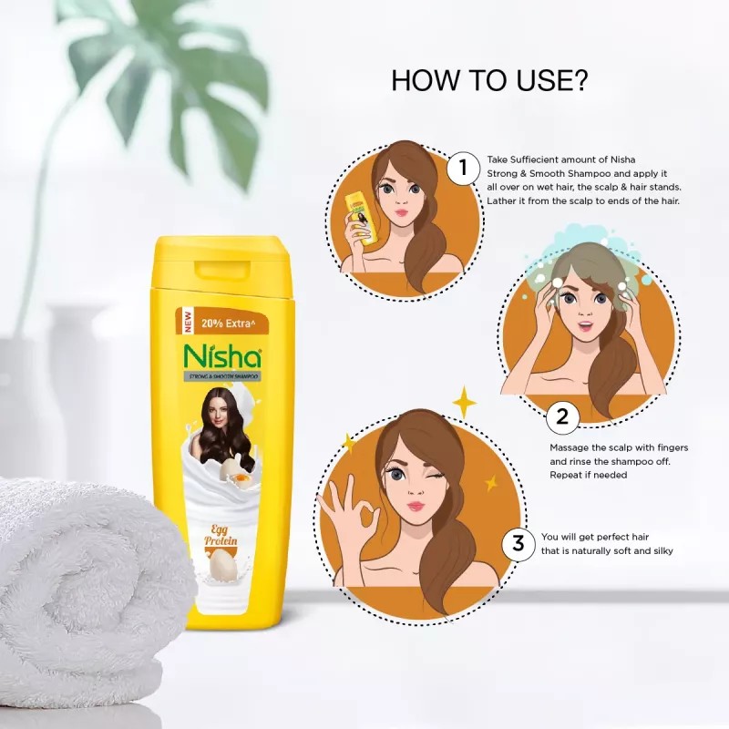 Nisha Egg Protein Shampoo (180ml, Pack of 2)