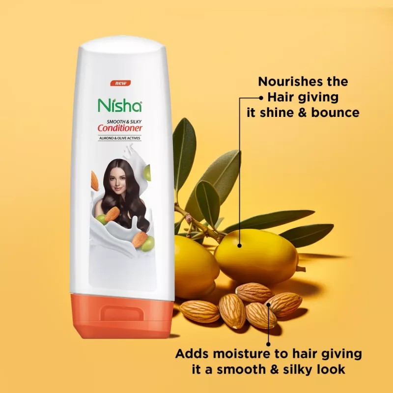 Nisha Almond & Olive Actives Conditioner (Bottle) (80ml, Pack of 2)
