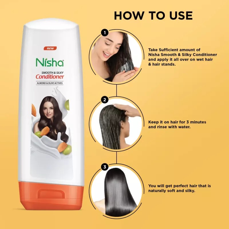Nisha Almond & Olive Actives Conditioner (Bottle) (180ml)