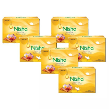 Nisha Luxury Soap Saffron & Sandal (100g, Pack of 6)