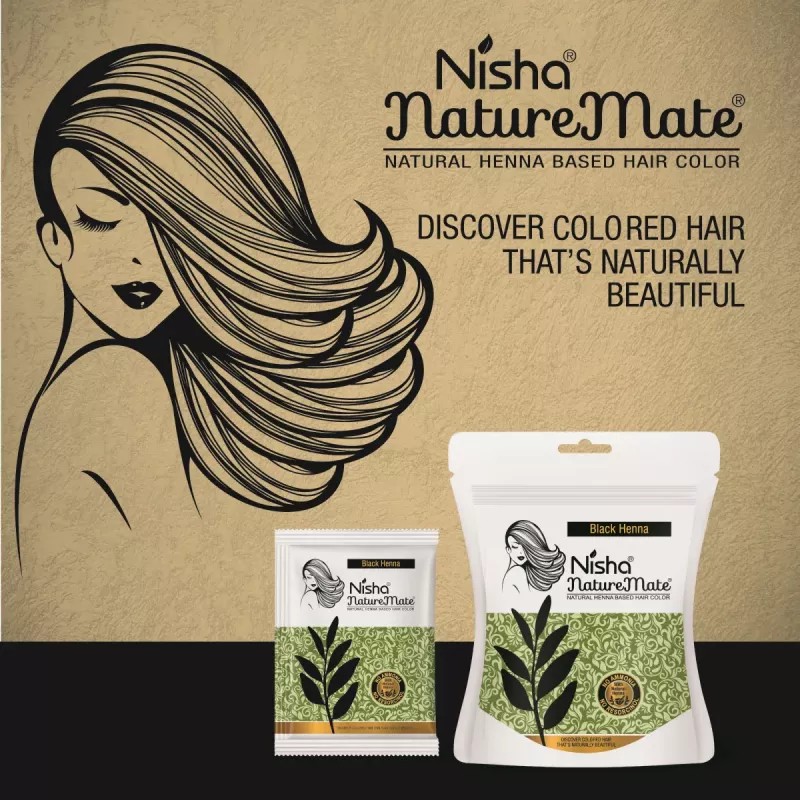 Nisha Mate Nature Henna Based Hair Color Black (45g, Pack of 3)