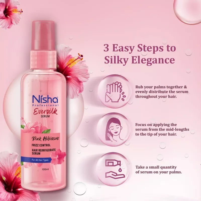 Nisha Eversilk Hair Serum Pink Hibiscus (100ml)