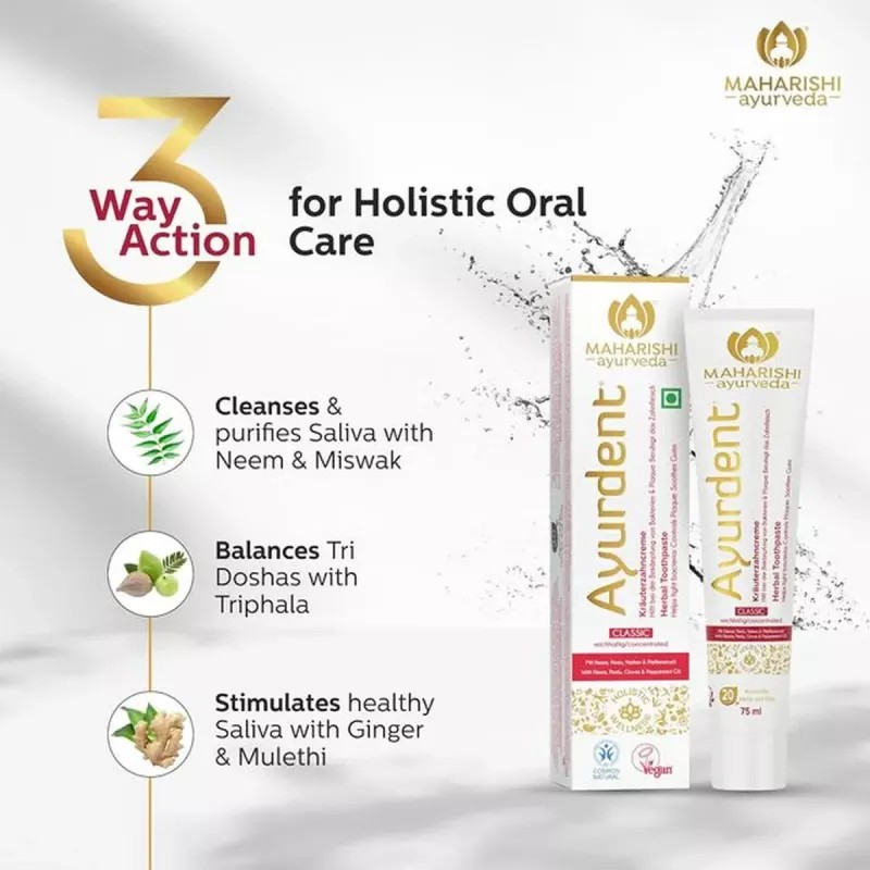 Maharishi Ayurveda Ayurdent Classic Herbal Toothpaste (Each 75 ml) (2Pack)