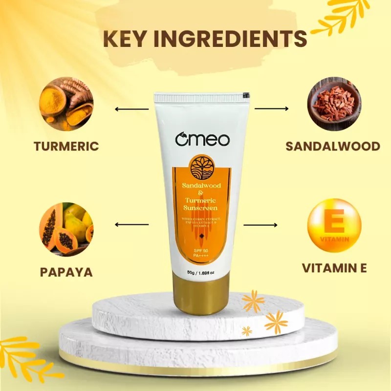 Omeo Sandalwood & Turmeric Sunscreen SPF 50 PA++++ (50g)