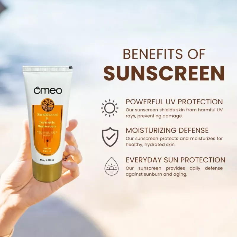 Omeo Sandalwood & Turmeric Sunscreen SPF 50 PA++++ (50g)