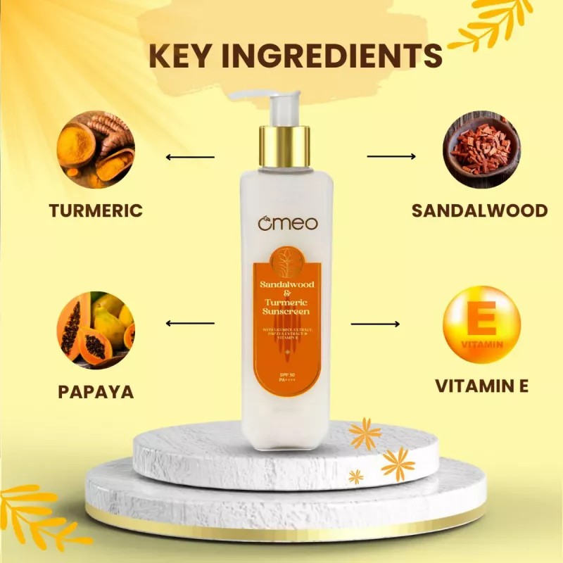 Omeo Sandalwood & Turmeric Sunscreen SPF 50 PA++++ (200g)