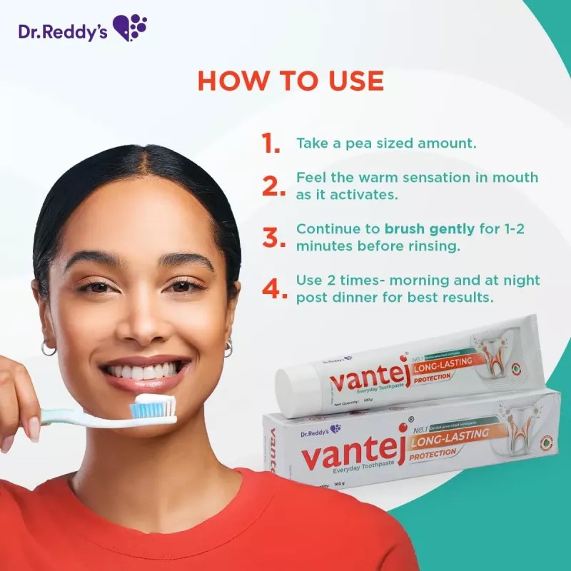 Dr Reddy Vantej Toothpaste Long Lasting (100g)