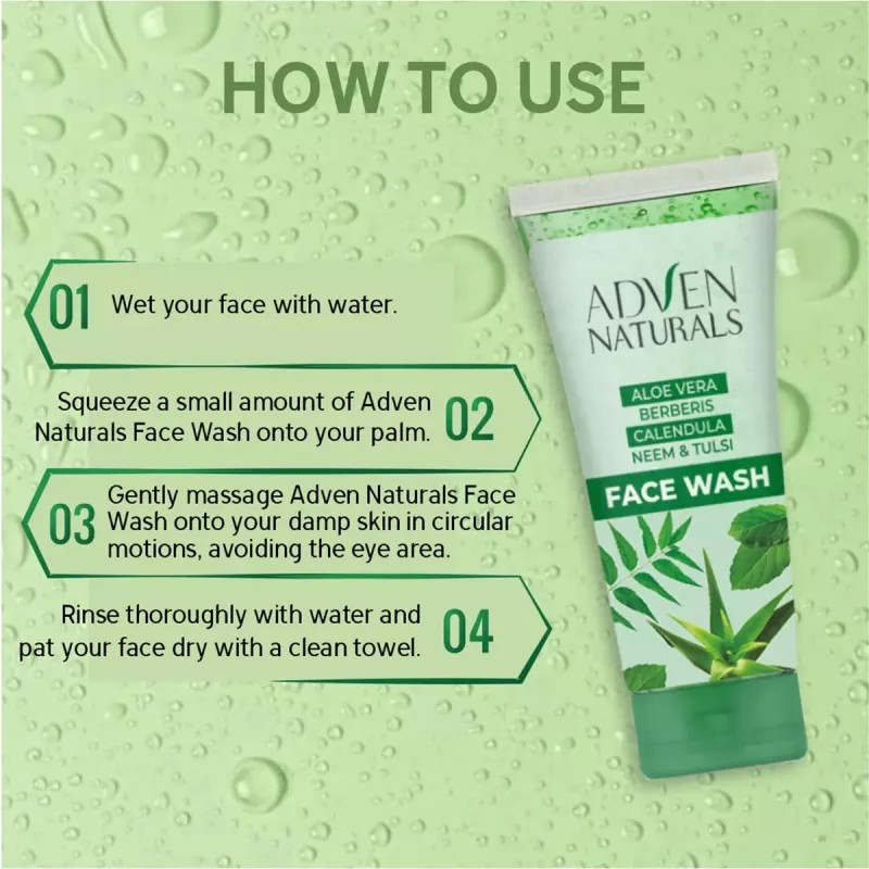 Adven Aloe Vera, Berberis, Calendula, Neem & Tulsi Face Wash (100ml)