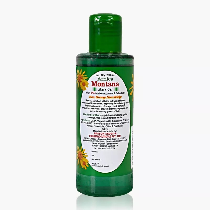 Bakson Sunny Arnica Montana Hair Oil (With Jaborandi) (200ml)
