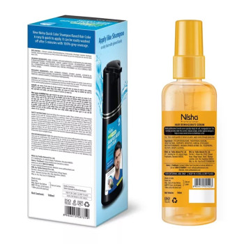 Nisha 5 Minutes Shampoo Hair Colour Original Black And Argan Oil Hair Serum (Shampoo 180ml + Oil Serum 100ml) (1Pack)