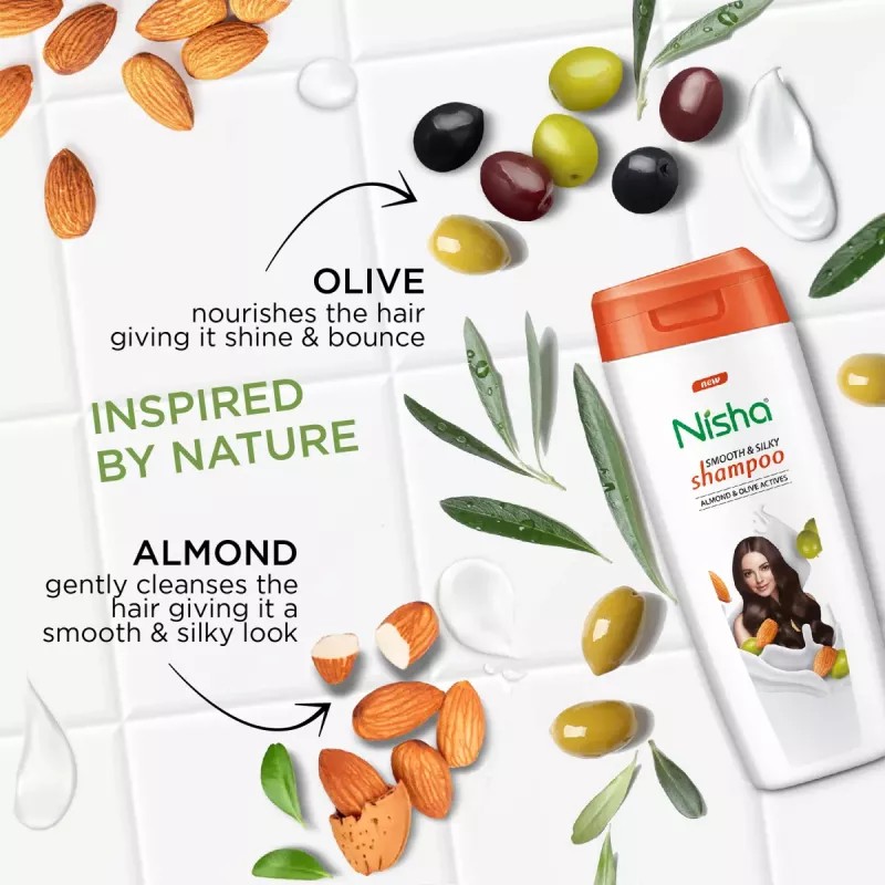 Nisha Almond & Olive Actives Shampoo (340ml)