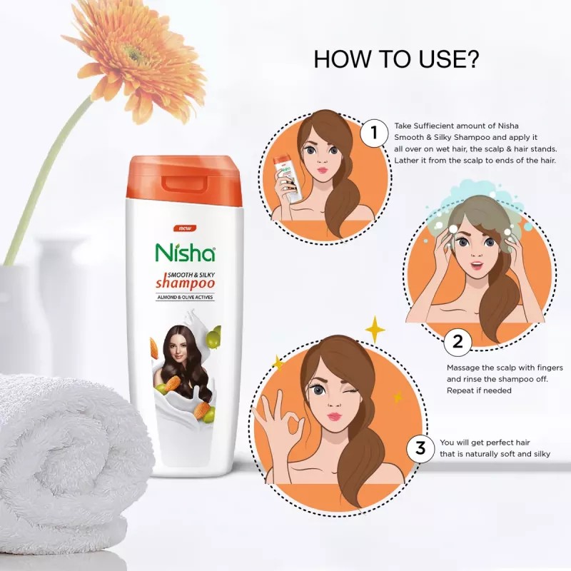Nisha Almond & Olive Shampoo And Conditioner Combo (Each 180ml) (1Pack)